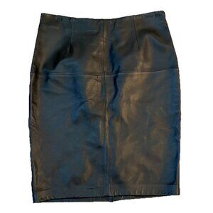 Antonio Melani Womens Genuine Leather Pencil Skirt Size Large Black City Evening
